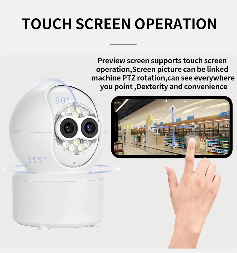 WiFi Bluetooth HD 1080P Indoor IP Camera AI Human Tracking Wireless Home Security Surveillance Camera