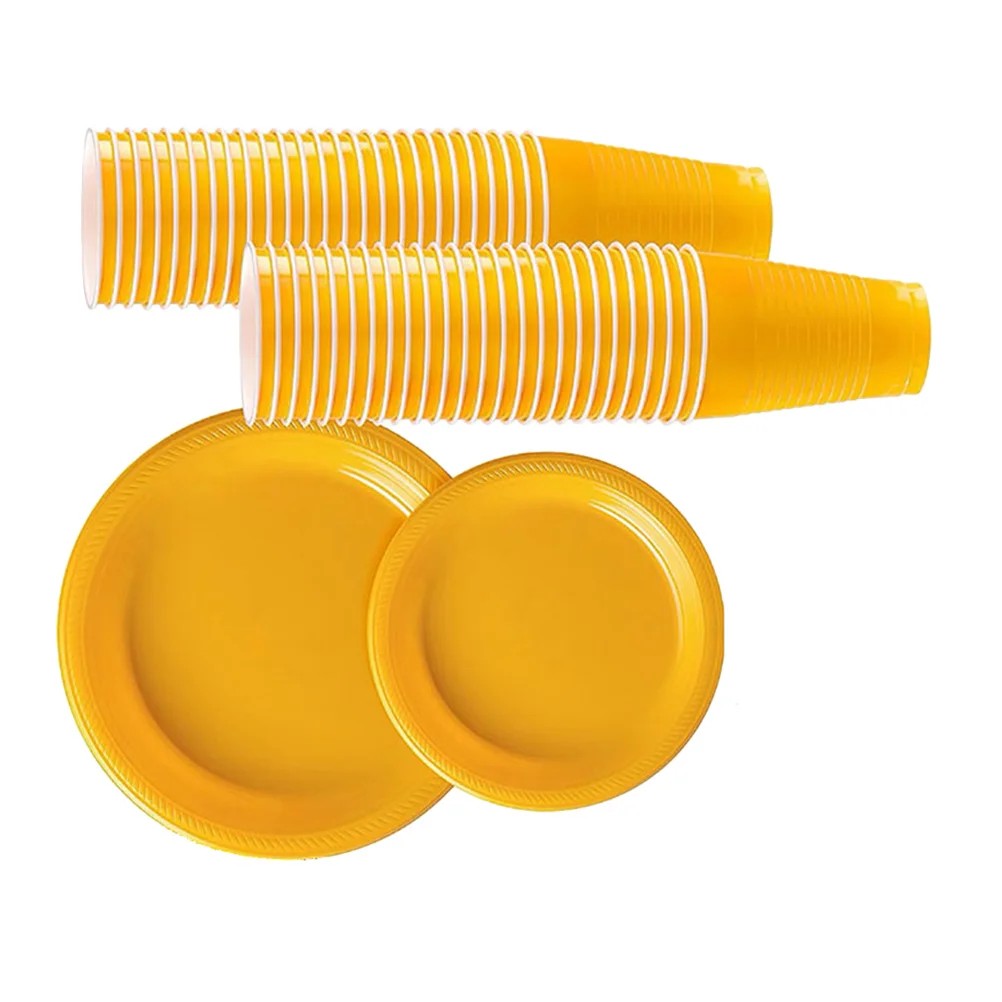 

1Set Disposable Plastic Plate Cup Set Party Tableware Multi-Purpose Lightweight Eco-Friendly Safe Tableware for Special Events