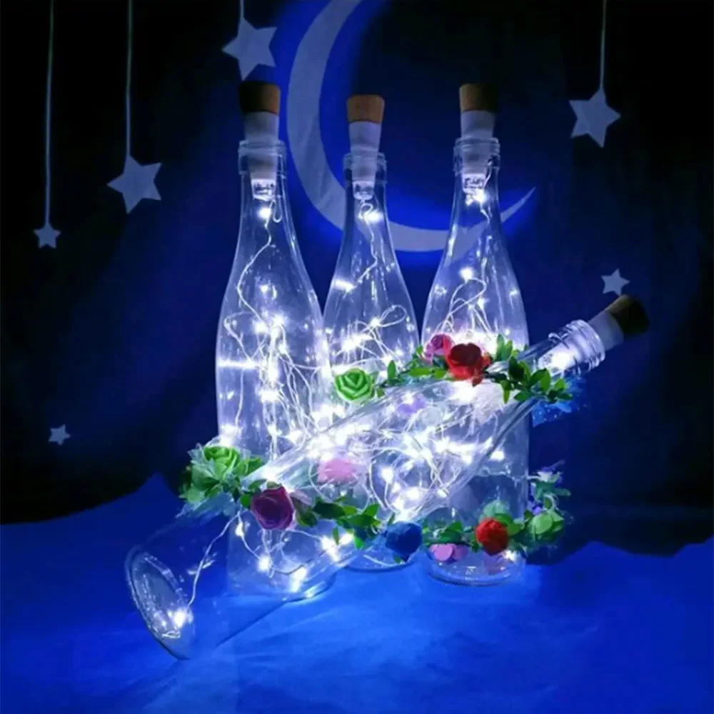 1Pc 2m 20 LED Cork Bottle Fairy Light USB Rechargeable Indoor Decoration Christmas String Lamp for Bedroom Home Party Wedding