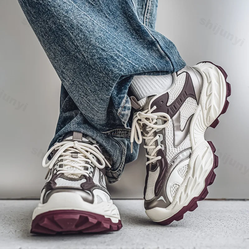 

Мужская вулканизированная обувь, весна-осень 2023, новые уличные нескользящие кроссовки на платформе, дышащая удобная повседневная обувь, увеличивающая рост