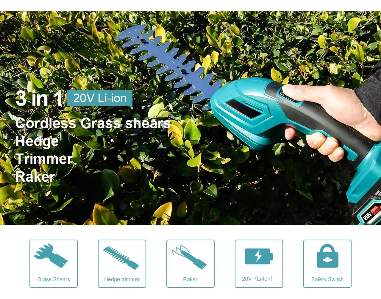 Brand New Gardening Power Tools 20v Electric Cordless Hedge Cut Electric Scissors Cutter Fast Shipping