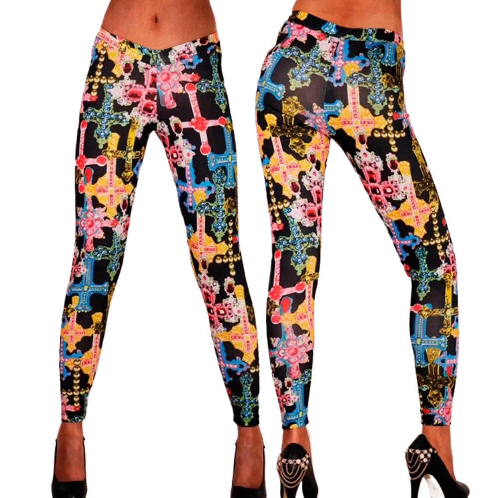 

Leggings Mid Waisted Camouflage & Multiple Print Leggings for Women's Digital Animal Printed Elastic Tights Leggings