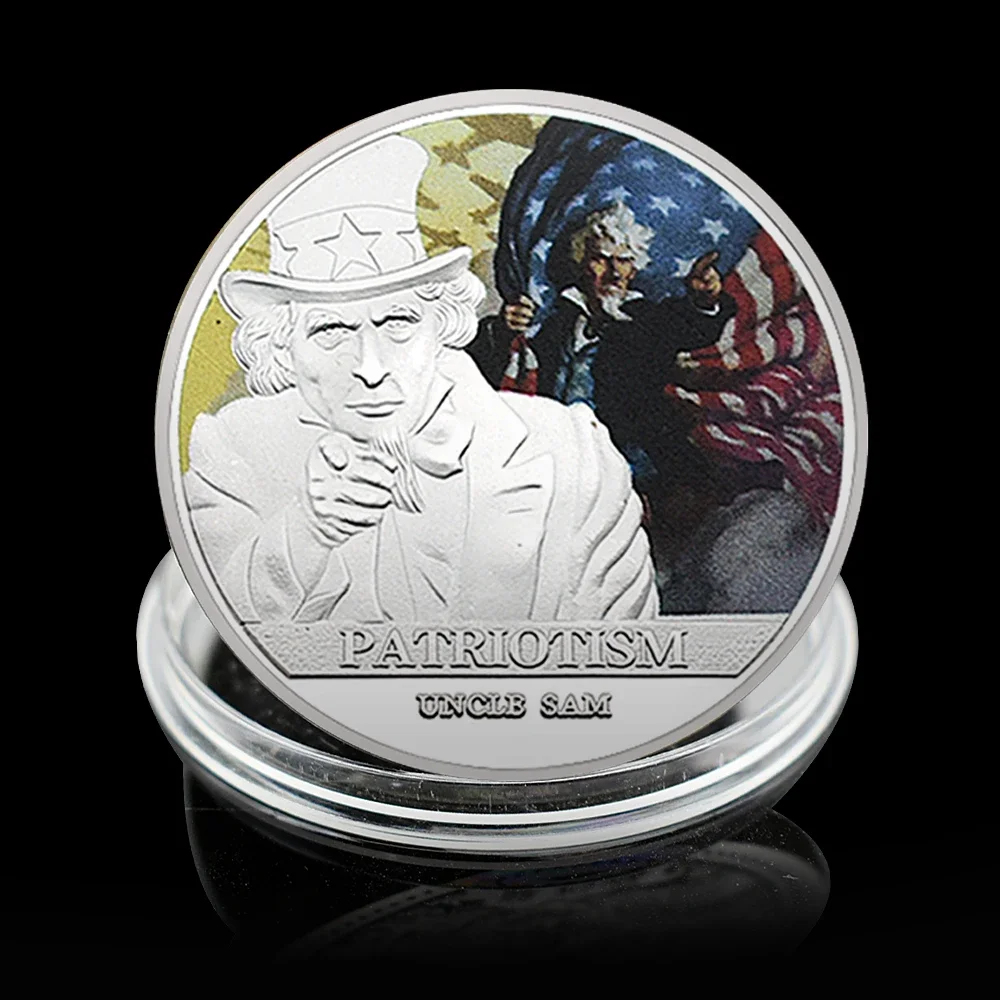 Silver Plated US WWI 100th Anniversary Commemorative Coin Uncle Sam Collectibles Art Souvenir Military Challenge Coin