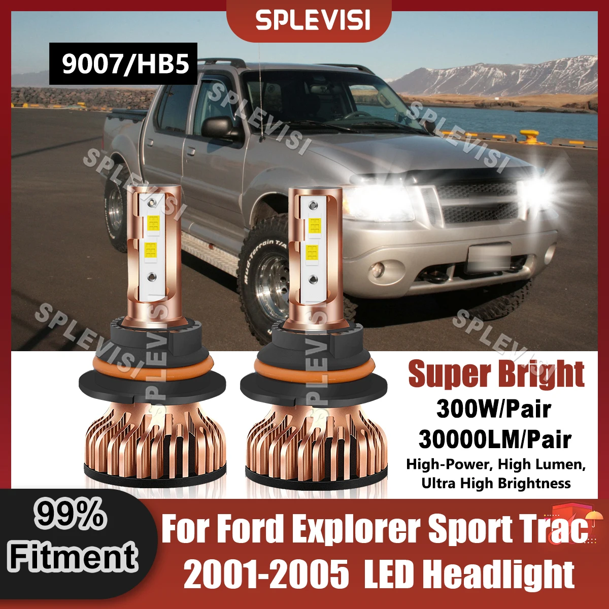 

Универсальная фара 9007/HB5, Встроенный привод для Ford Explorer Sport Trac 2001 2002 2003 2004 2005, сменные автомобильные лампы