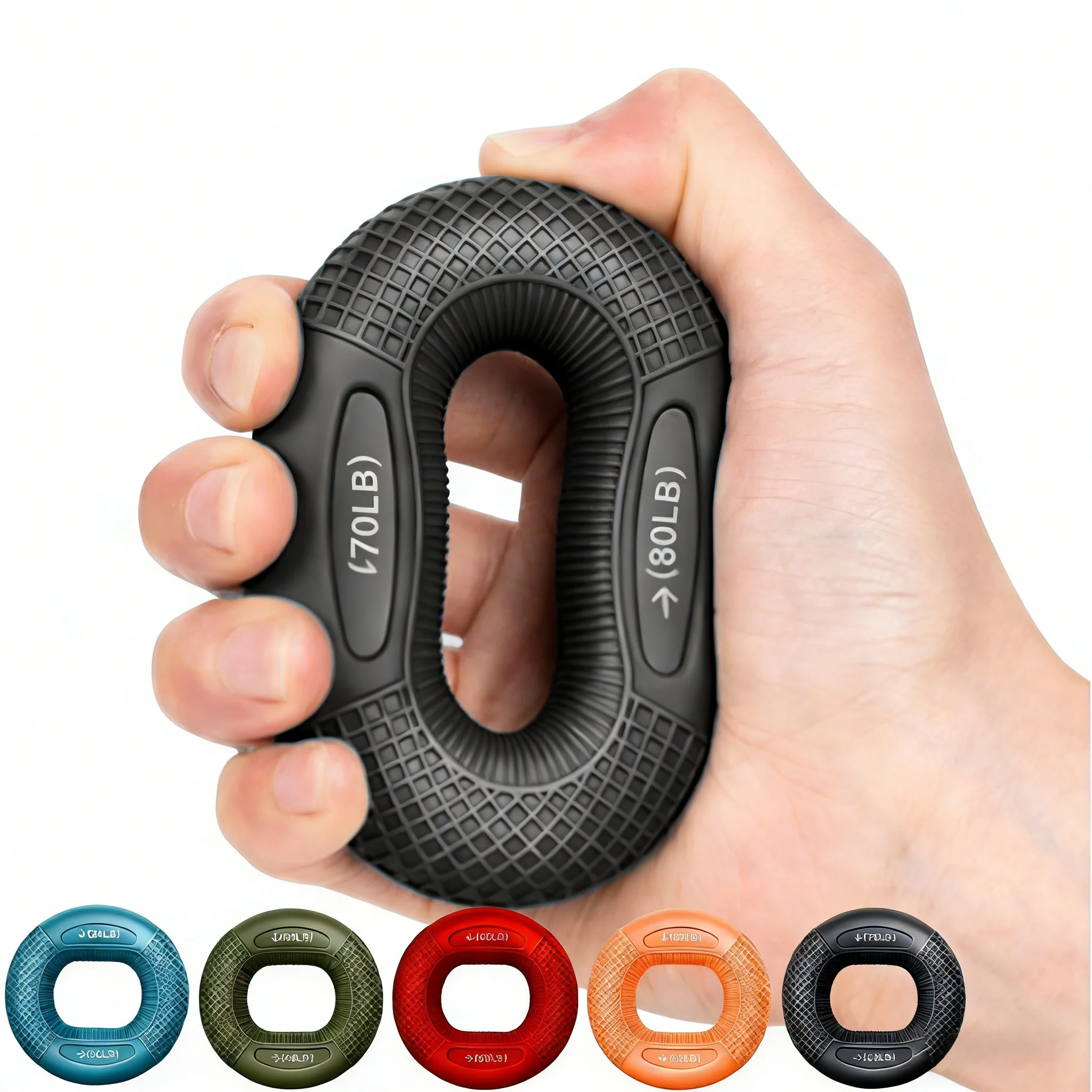 Anillo de Agarre de Silicona Ajustable de 20-80 LB para Ejercicios de Fuerza de Manos y Brazos, Entrenador de Dedos y Antebrazos para Gimnasio, Expansor Carpal