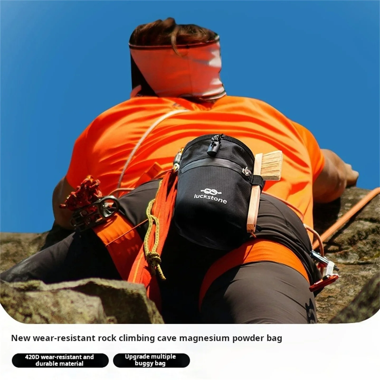 5Pcs/Lot Outdoor Bouldering Rock Climbing Chalk Bag Waist Hanging Dry Hand Powder Pouch Fitness Talc Powder Storage Bag