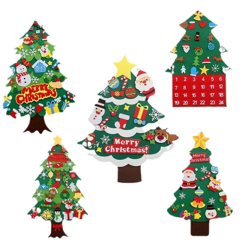 

Kids DIY Christmas Tree Home Decoration Kit Handmade Felt Christmas Tree Craft Diy Set Christmas Supplies Children Gift New Year