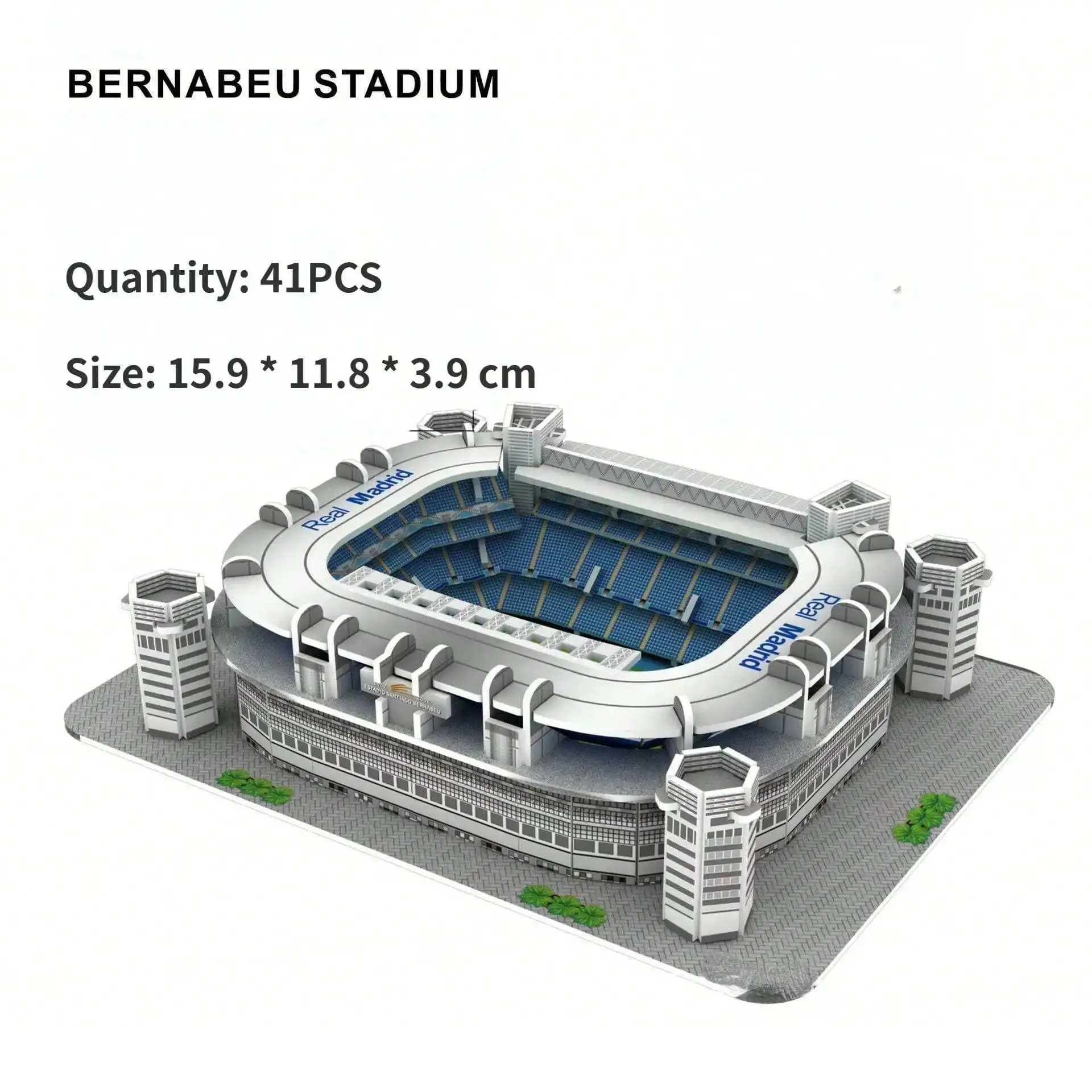 

3D football field paper jigsaw puzzle Stadium building model toy--Santiago Bernabeu Stadium，A great toy gift for fans