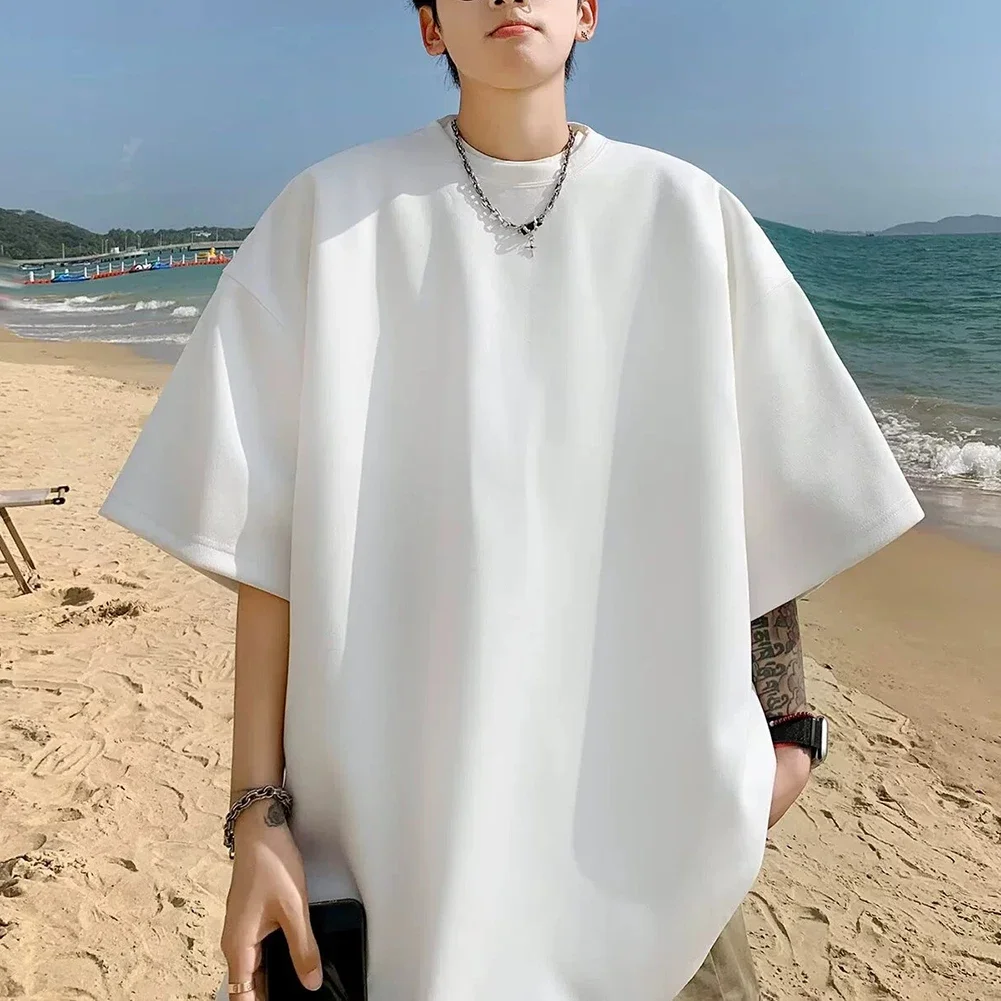 

Brand New Loose Short Sleeve Vacation Clothing Daily Wear Men's Apparel O Neck Neckline Regular Clothing Length