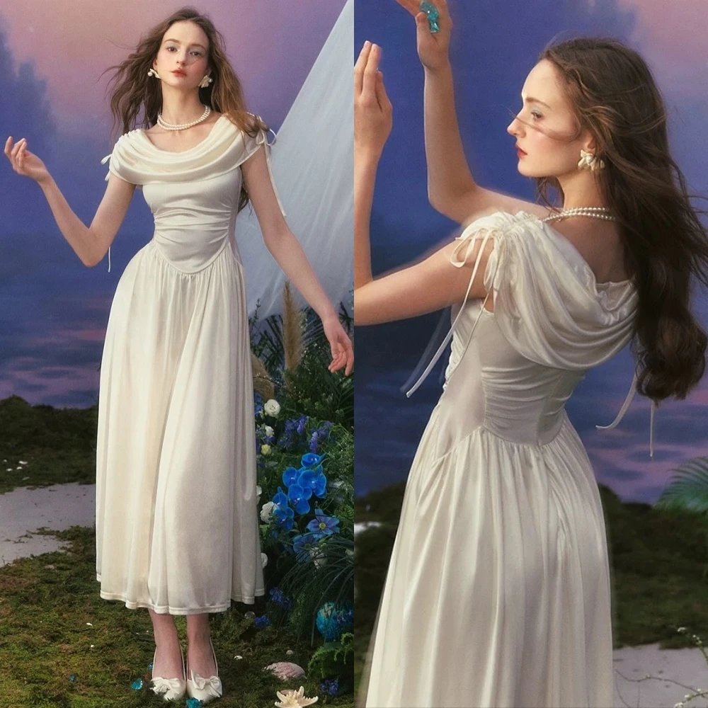 Aangepaste A-lijn Ronde Hals Elegante Formele Avondjurk Modern Temperament Celebrity Jurken Delicate Feestjurk van hoge kwaliteit