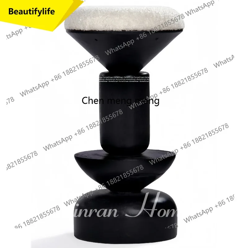 02M Medieval solid wood bar chair Home bar stool High chair Designer Xuan Guan Tai