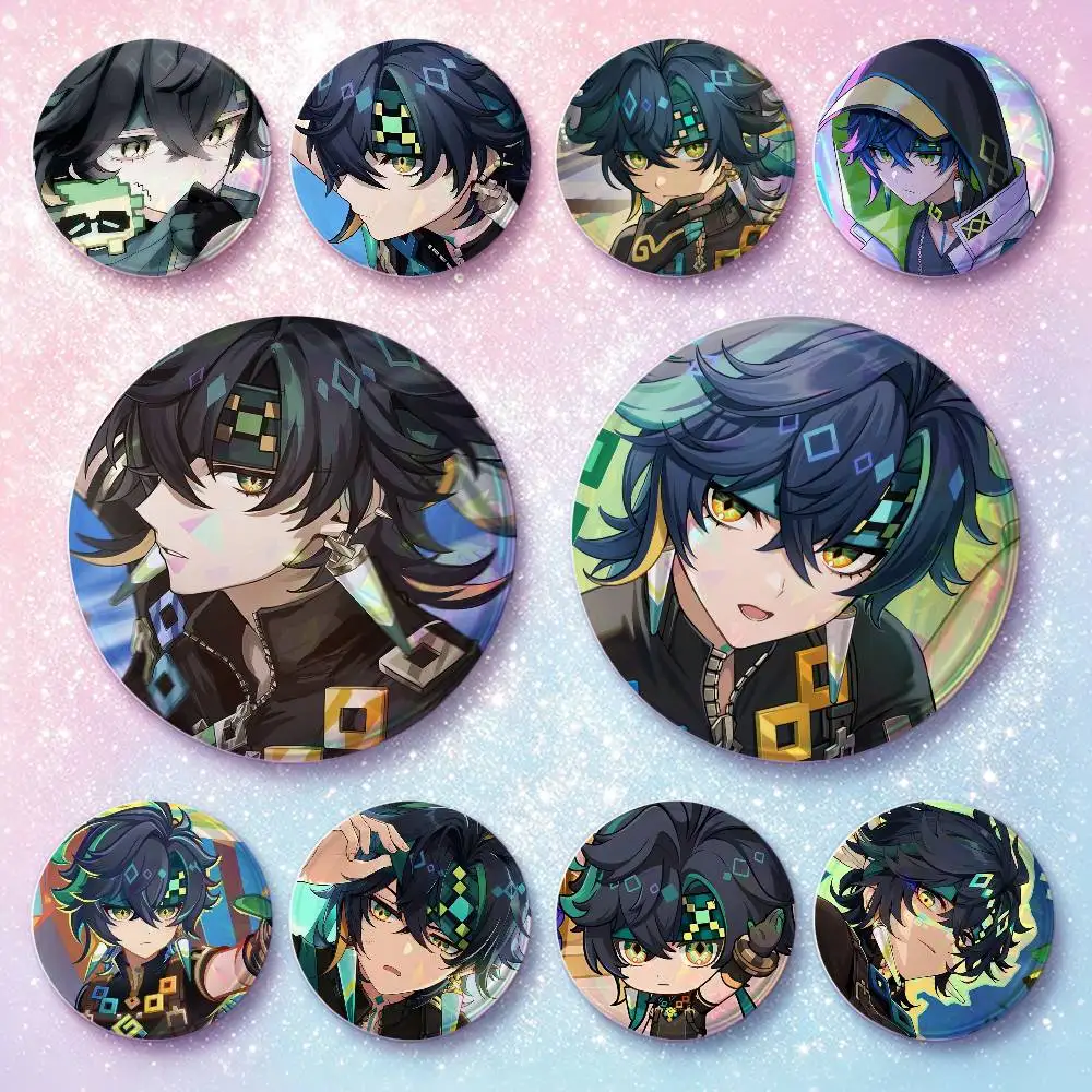 Kinich Genshin Impact Badges 25 32 44 58 75 Mm Round Cosplay Pin Bag Decor Fans Collect Friends Gifts Brooch Souvenir