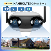 4K 8MP Dual Lens WIFI IP Camera 4MP 180° Wide View Angle Outdoor Wifi Surveillance Camera Night Vision CCTV Security Protection