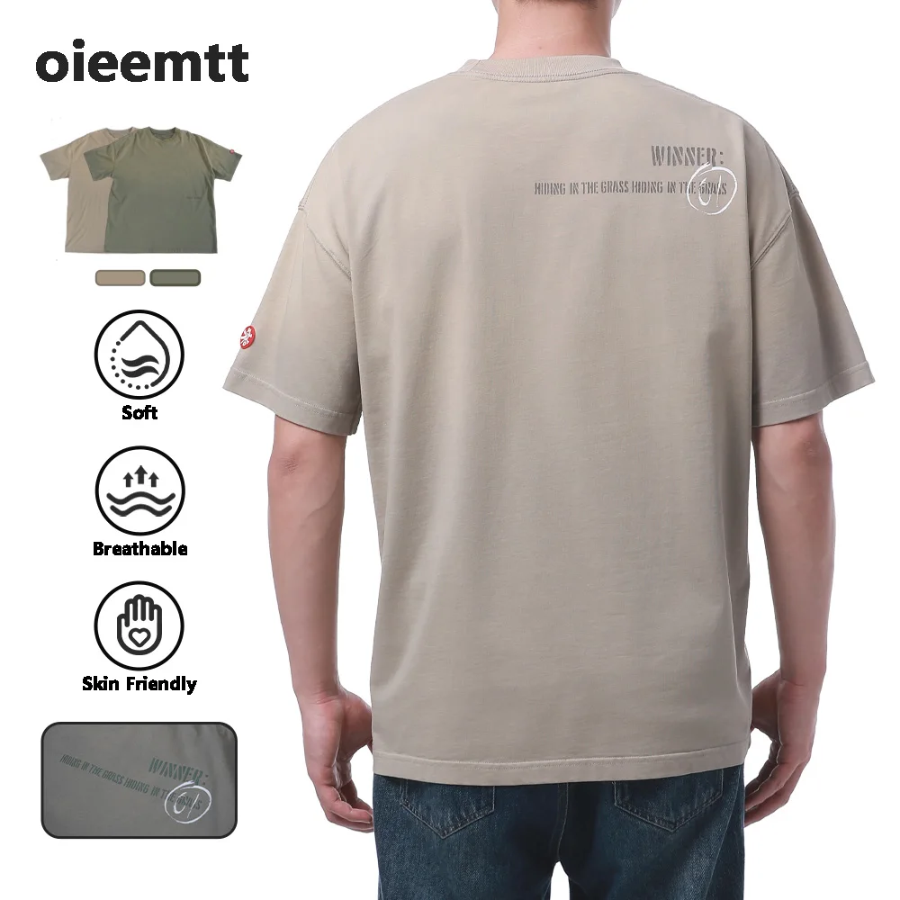 

280gsm High Weight High Quality T-shirt Men Letter Screen Printing T-shirt 100% Cotton Casual Men Male Top Summer Tee