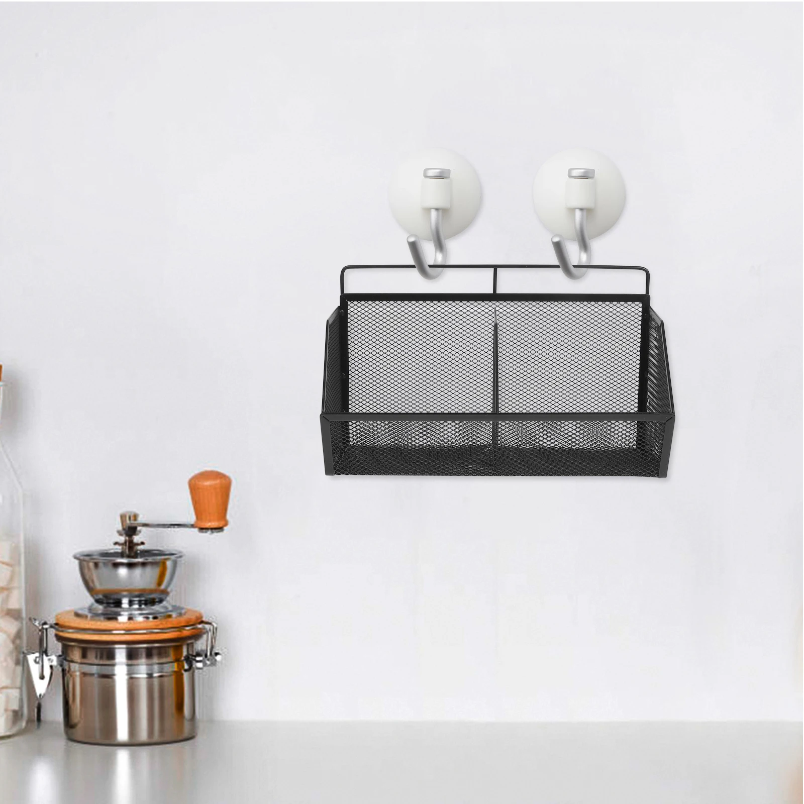 

Iron Wall Hanging Baskets Multifunctional Space Saving Organizers Kitchen Pantry Closet Bathroom Laundry Room Snacks Spices
