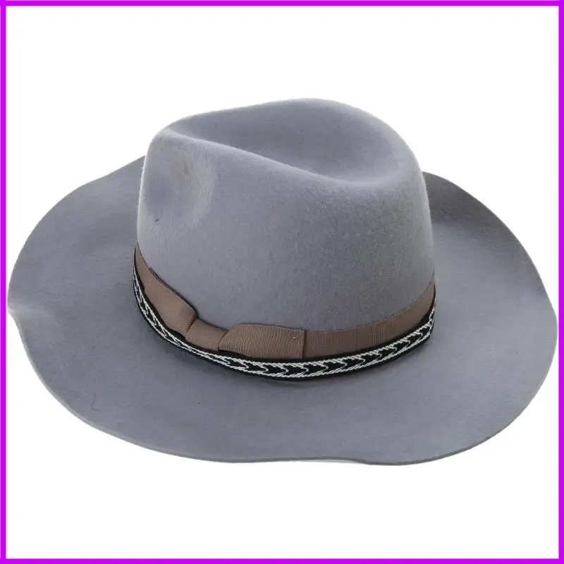 

Шерстяной цилиндр с плетеной лентой, шерстяной цилиндр викторианской эпохи с широкими полями, классическая панама для мальчиков,
