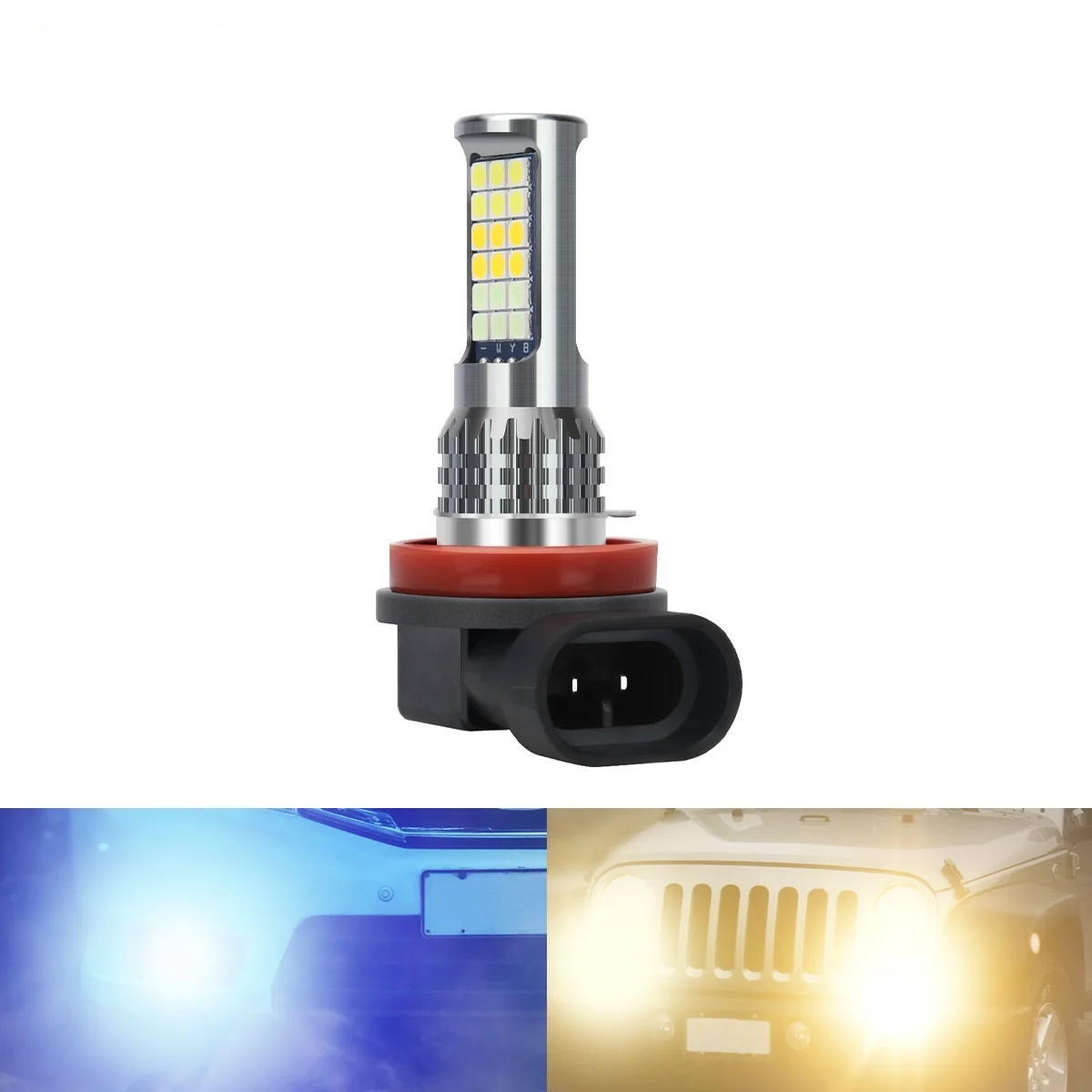 

2PCS H8 H11 LED Bulbs Fog Lamp Car Headlight 12V-36V 3 Color LED High Power 36SMD Auto Driving Running Lamps Car Accessories