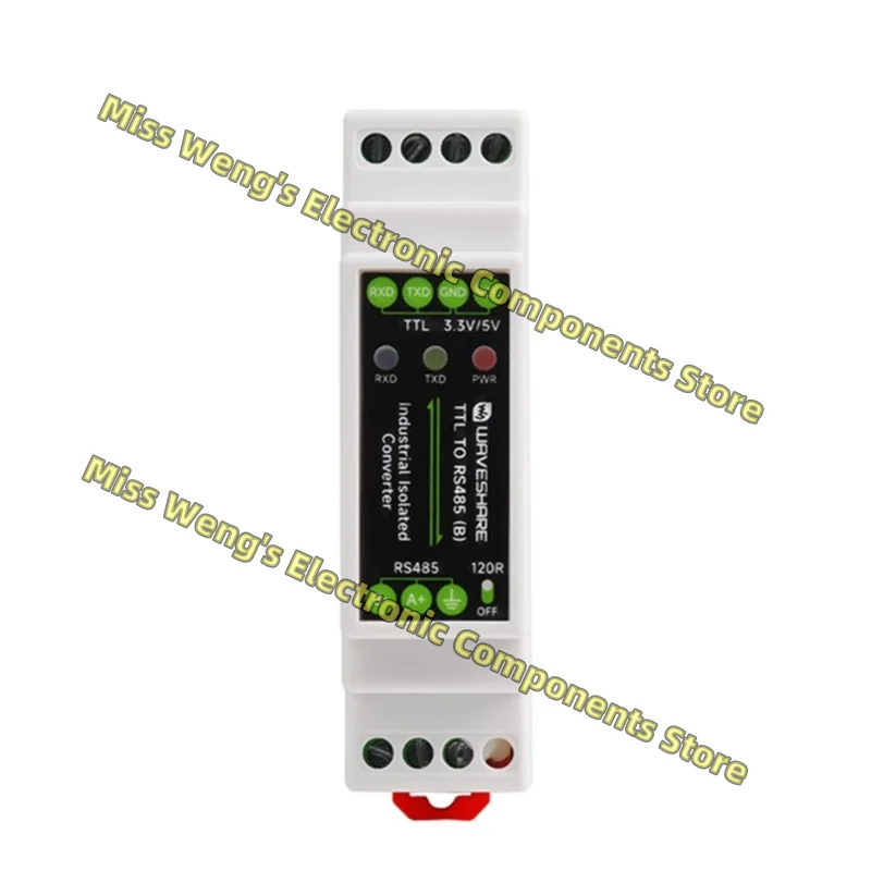 Rail type TTL to RS485 electrically isolated serial port converter module 600W lightning and surge protection TTL TO RS485 (B)