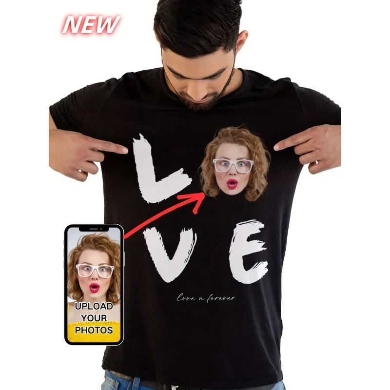 Love Pet Pattern T Shirts For Men Customized Portrait 3D Printed T-Shirt Summer Casual Fashion O-Neck Tops Short Sleeve Tees