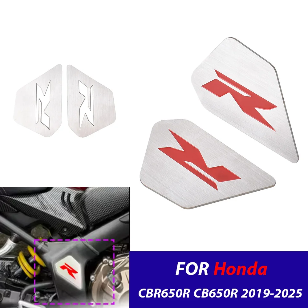 

Motorcycle Frame Filler For Honda CBR 6R50R CB650R Frame Side Cover Trim Covers Stainless Steel Sticker CBR 650 R Type R Emblem