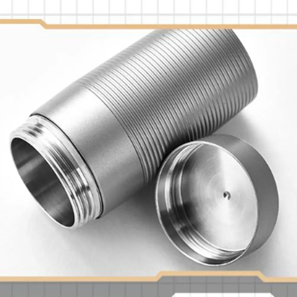 

New Portable Titanium Alloy Storage Box Ultra-light Mini Pill Container Waterproof Keyring Capsule Outdoor EDC Tool