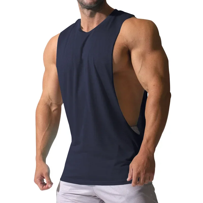 2024 European and American Men's Sleeveless Sports T-Shirt Quick Drying Breathable Tank Top for Running Training Marathon Vest