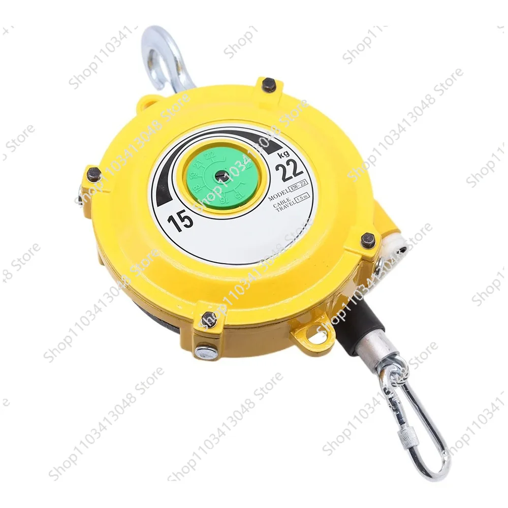

15-22KG Spring Balancer Self-locking Tower-Type Lifting Hook Spring Holder Balancer Steel Wire Rope Balancing Lifting Jack 1.5M