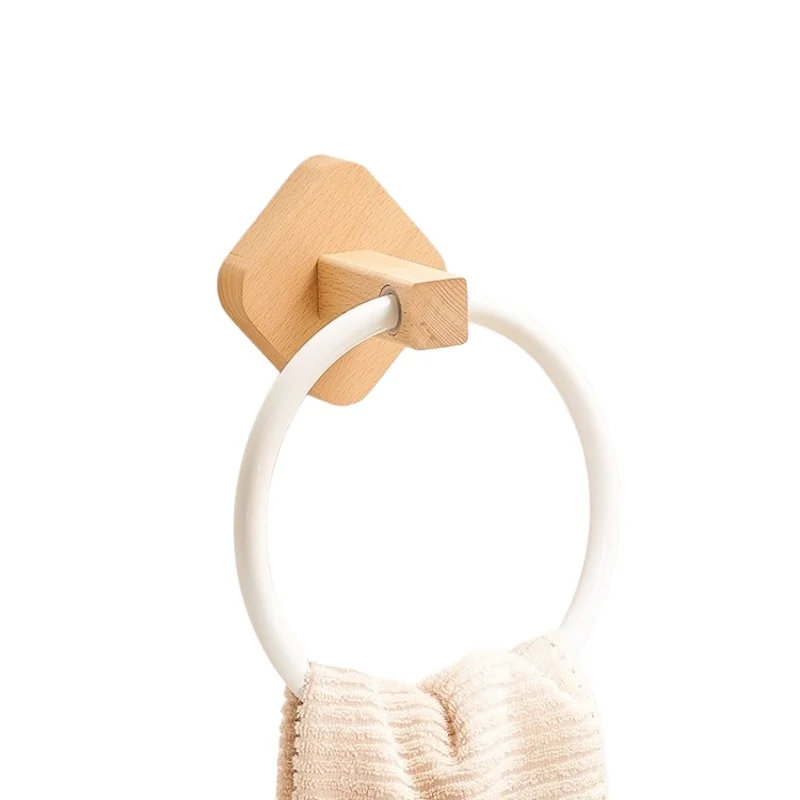 

White bathroom, toilet, hand towel ring, non-punching space aluminum bathroom towel ring