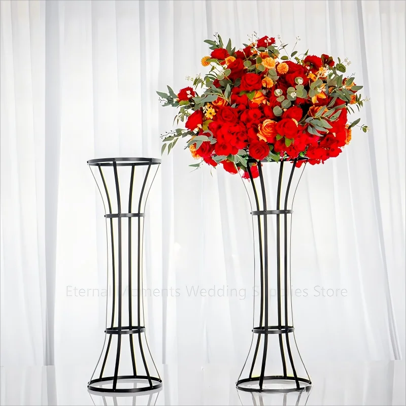 Hochzeits-Blumenständer 90cm Gold/Schwarz, Bogen-Dekoration für den Gang, Romantisches Tischdekorationselement, Dekoration für Zuhause und Veranstaltungsorte – Detail 5
