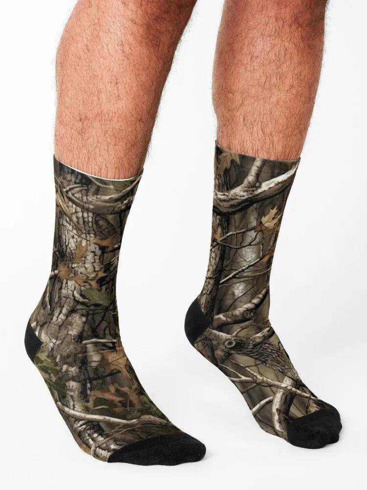 camouflage, real tree, realtree, hunter, camo, pattern, woods, outdoors, hunting, fishing, farming Socks