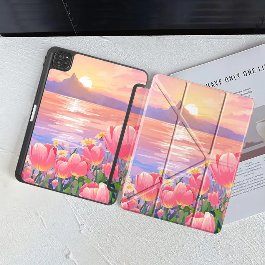 Tulips Daisies Roses Holder Cover Tablet Case For iPad Pro 2025 Mini 6 7 Air 4 5 M3 M2 1 2 M4 11inch Pro 11th 10th 9th 8th 7th