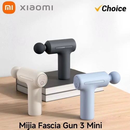 XIAOMI Mijia Mini pistola de Fascia 3 pistola de masaje muscular portátil 12kg de empuje Motor silencioso sin escobillas 3 cabezales de masaje relajar el cuerpo