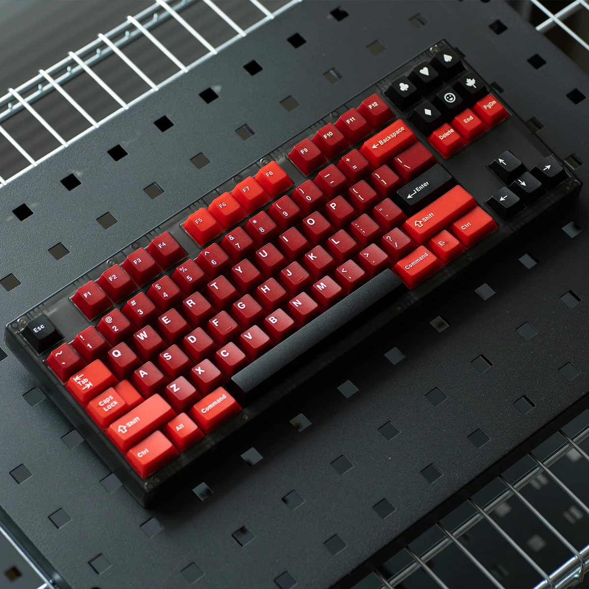 164 keys Red Bordeaux Translucent Keycaps Cherry Profile Double Shot PBT+PC Keycaps For MX Switches Mechanical Keyboard