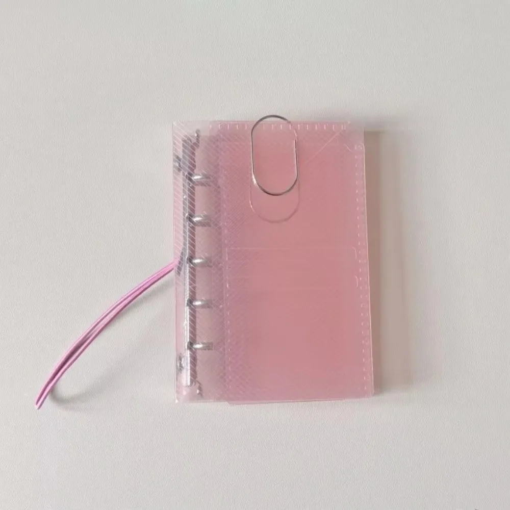 

Portable PVC Tri-fold Binder Notebook Twill M5 Notebook Cover Transparent Storage Bag Student Diary