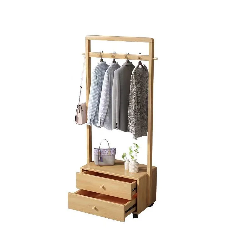 Solid wood hangers, floor-to-ceiling hangers, simple storage for household bedrooms, all solid wood removable chest hangers