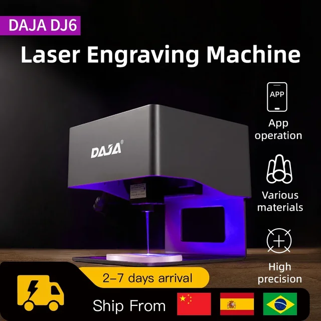 DAJA grawer laserowy CNC DIY DJ6 maszyna do grawerowania laserowego 3000mw szybka Mini Logo Mark drukarka Cutter do obróbki drewna drewno tworzywo sztuczne