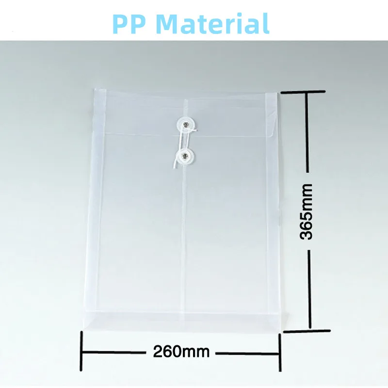 Bolsa de documentos transparente envuelta con cuerda de 10 piezas