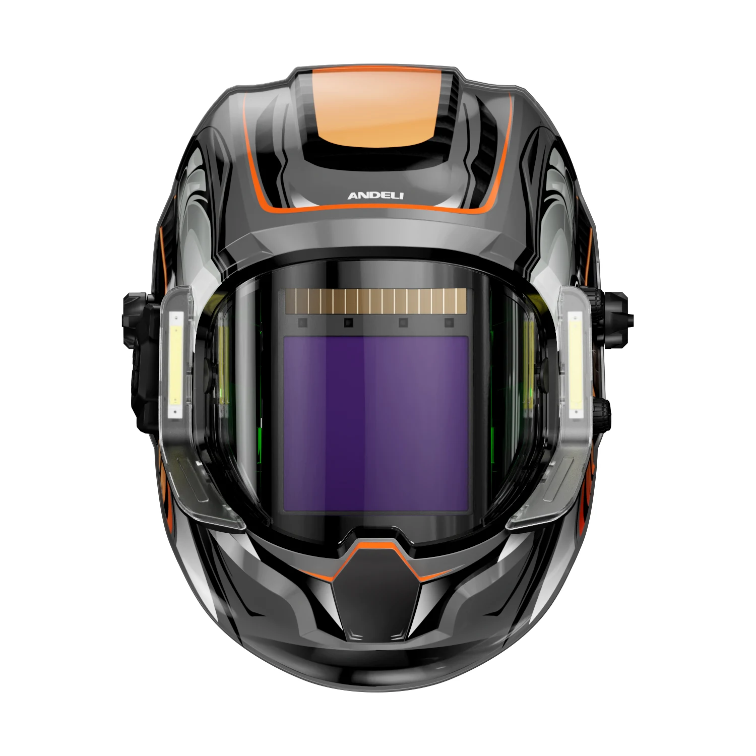 

ANDELI 2024 New Arrival 180 degree window last 3.5 Hour LARGE VIEW 3.94"X3.74" With 2 LED light 3 side view welding helmet