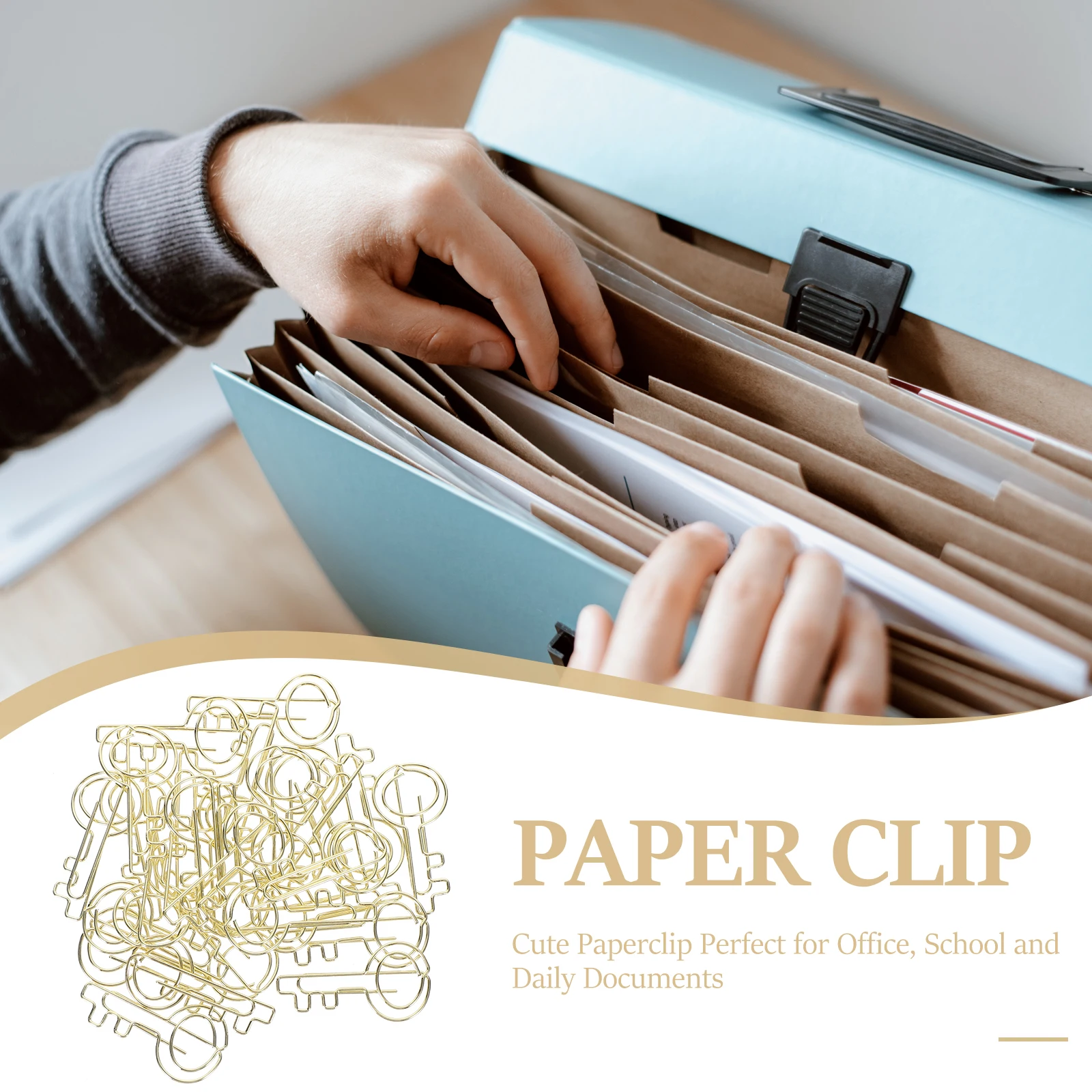 

30pcs Cute Key Paper Multi-Use Small Office Document Metal Paperclips For Files Letters Students Desk Accessories Office