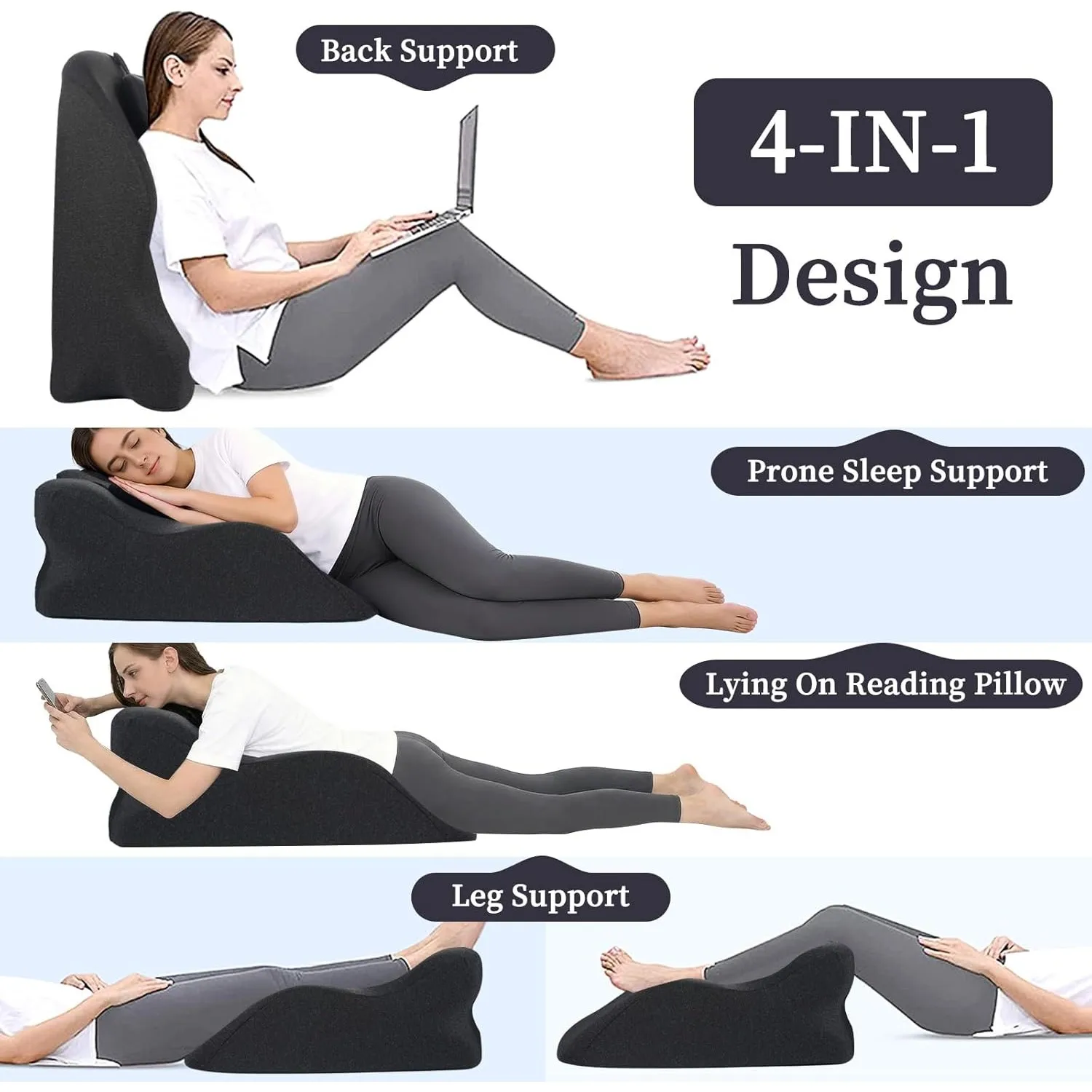 Memory-Schaum Keilkissen Ergonomisches Bauchlagekissen Bett-Schlafkissen Mehrzweck-Beinstützkissen zur Schmerzlinderung Sofaauflagen – Detail 4