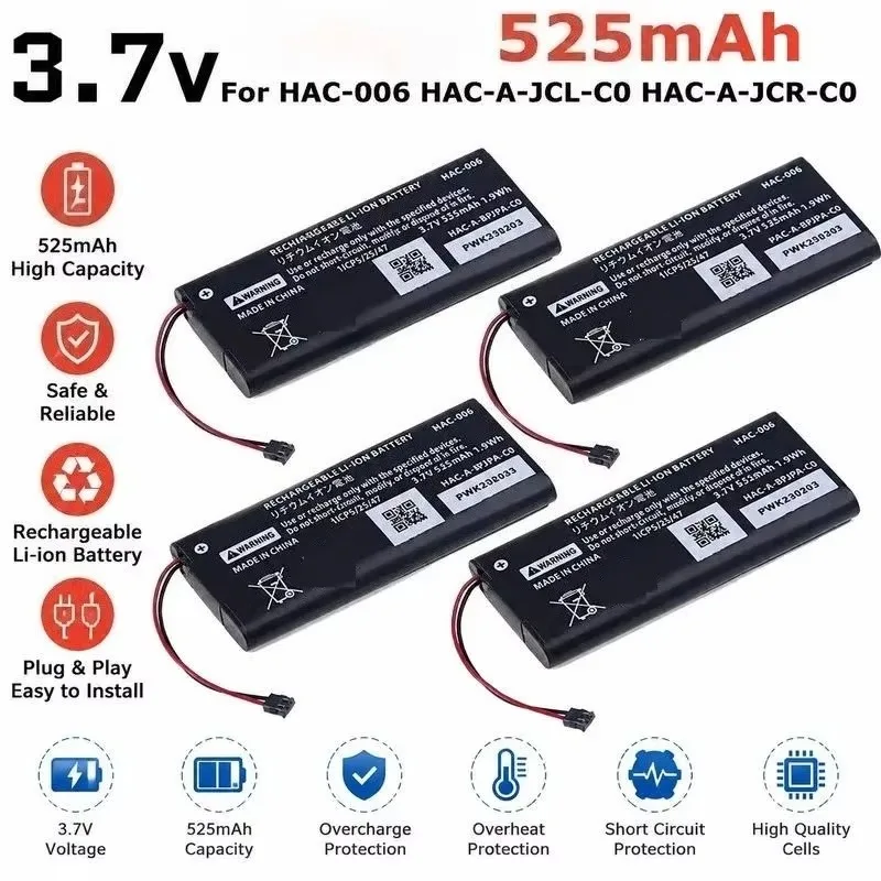 5-30pcs 525mAh Battery for Nintendo Switch HAC-006 HAC-015 HAC-016 HAC-A-JCL-C0 HAC-A-JCR-C0 NS Joy-Con Controller