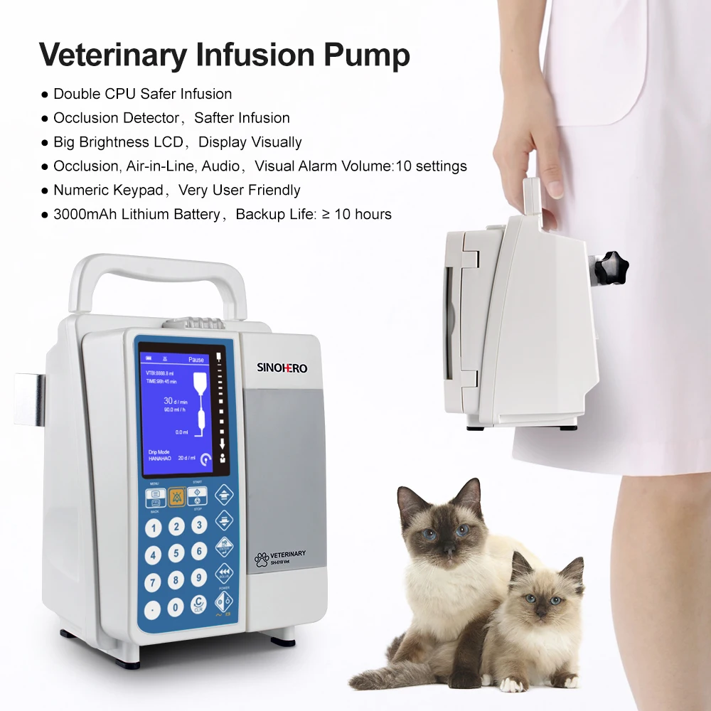 Hot Sell Automatic Adjustable Rate Veterinary Syringe Pump Portable Infusion Pump