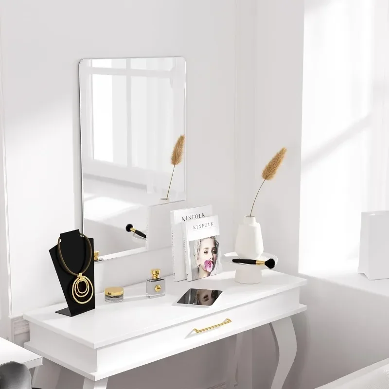 22x30 Inch Wall Mirror with HD Float Glass, Modern Frameless Rounded Corner Bathroom Mirror