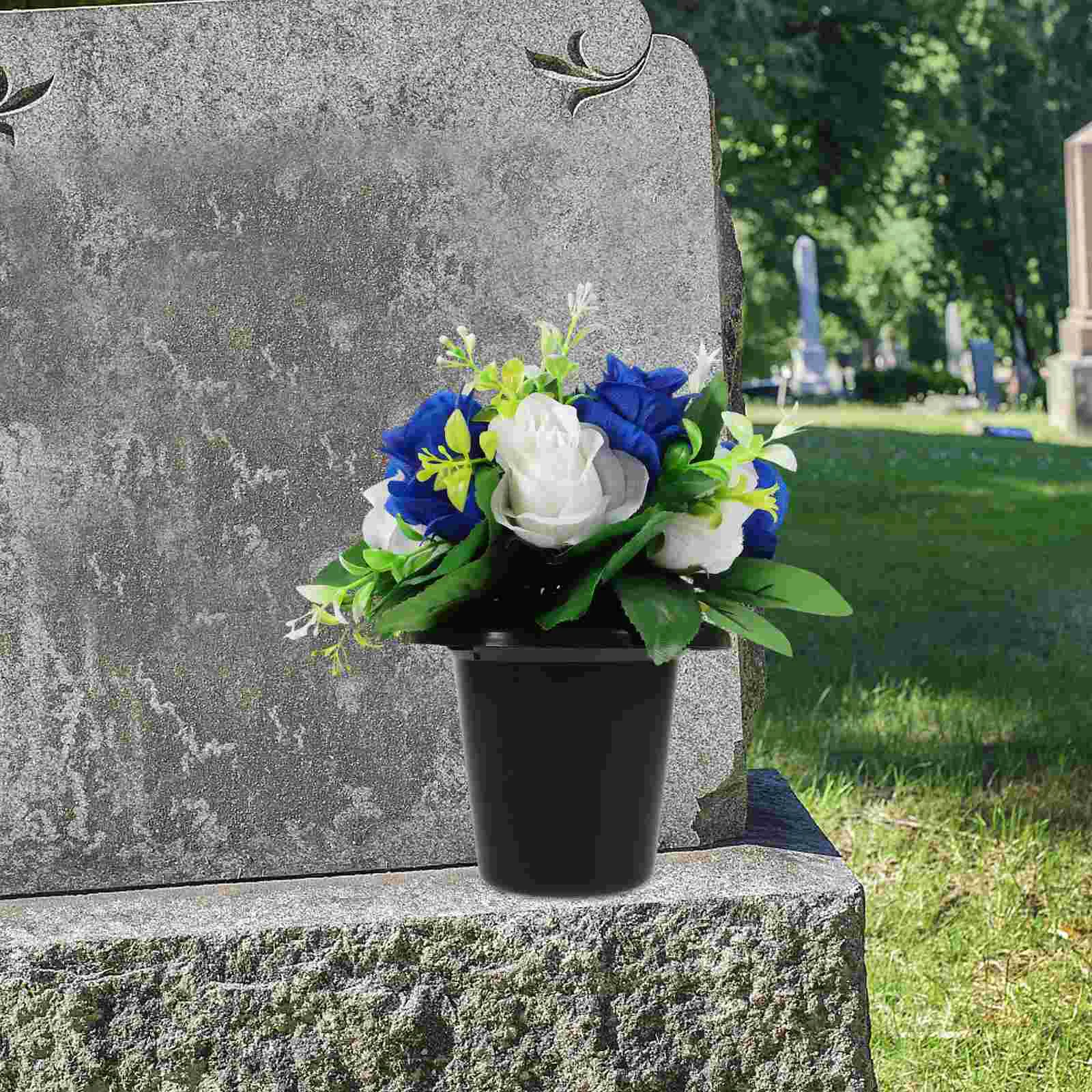 Cemetery Flower Tombstone Decoration Silk Cloth Artificial Flowers for Gravesites