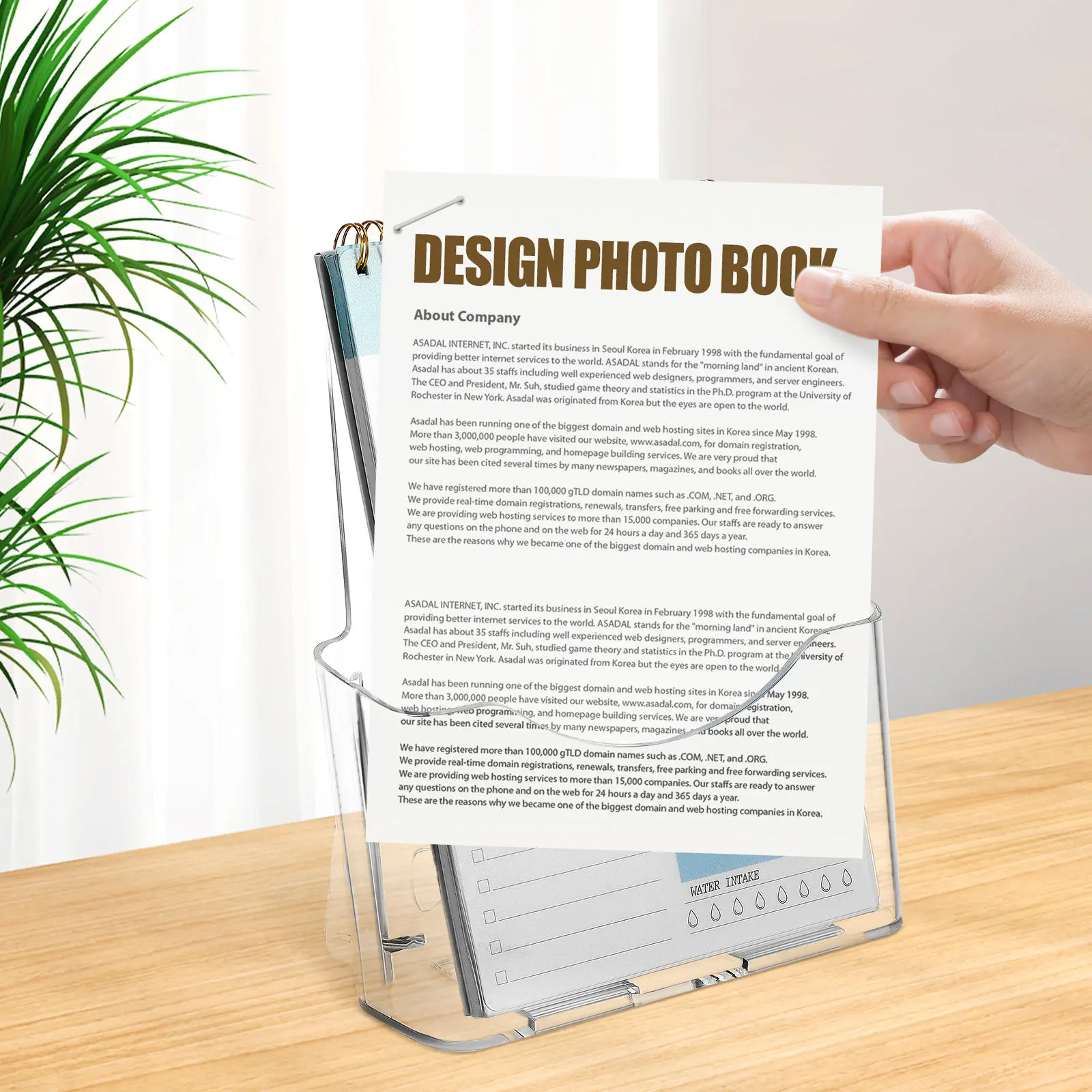 

2Pcs Brochure Stand Clear Acrylic Display Holder Desk Wall Mount Document Organizer Pamphlet Sign Holder A5 Brochure Stand