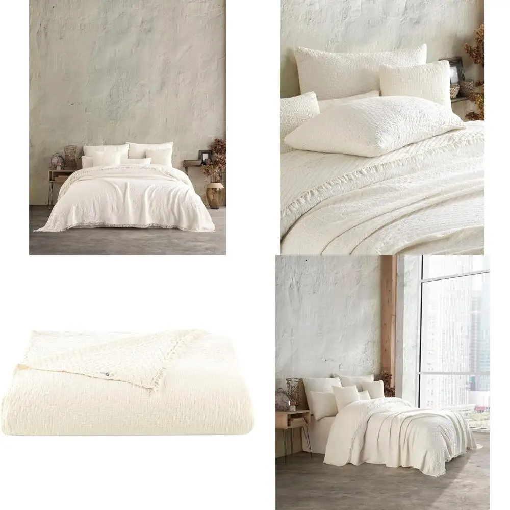 بطانية رمي خفيفة الوزن من الشاش القطني، غطاء موسلين مسامي، غطاء سرير مكون من 4 طبقات، نمط جاكار بيج، راحة كبيرة الحجم #1