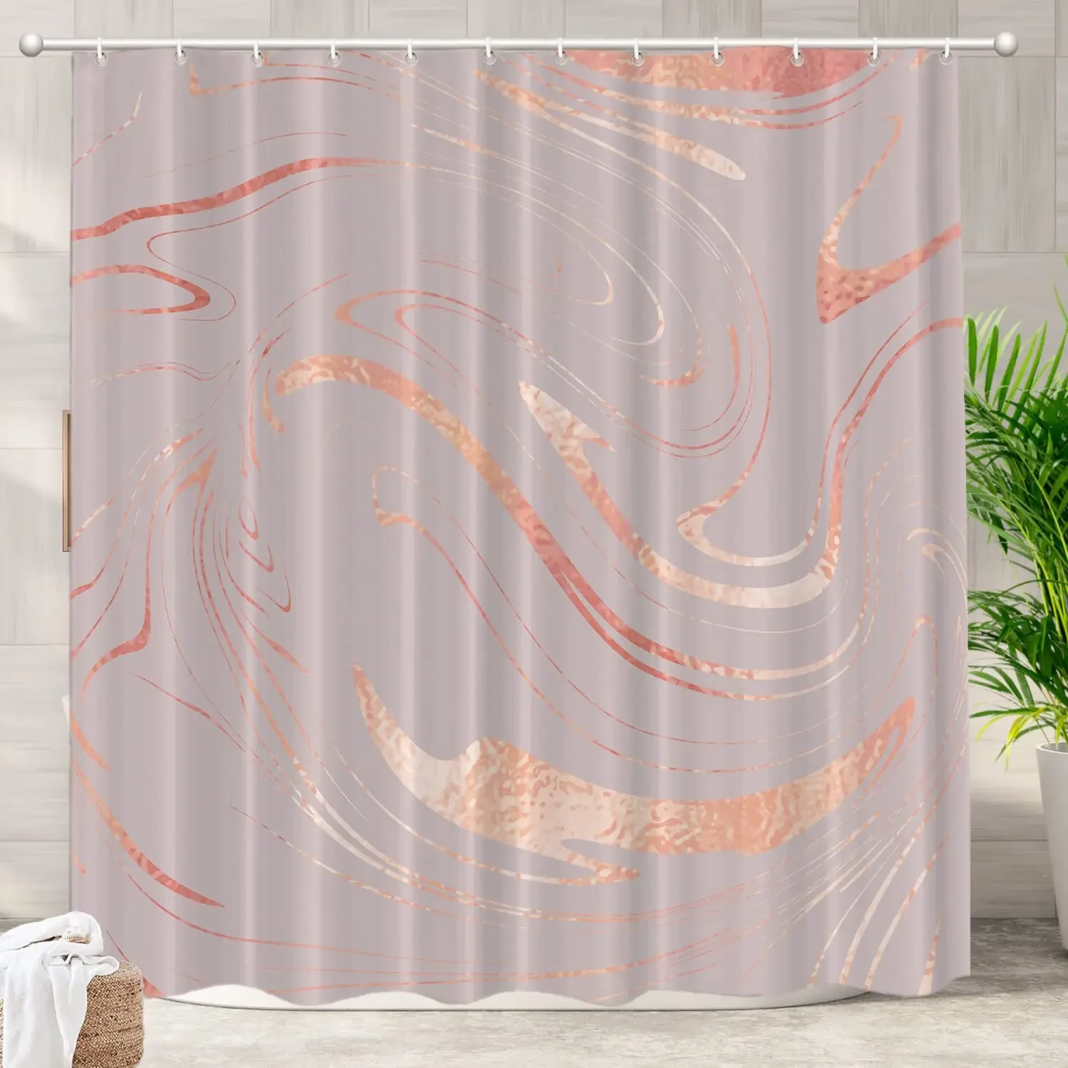 Green Black Marble Natural Luxury Shower Curtain,Beautiful Marble Swirls Agate Ripples Bathtub Bathroom Curtains Set, Waterproof