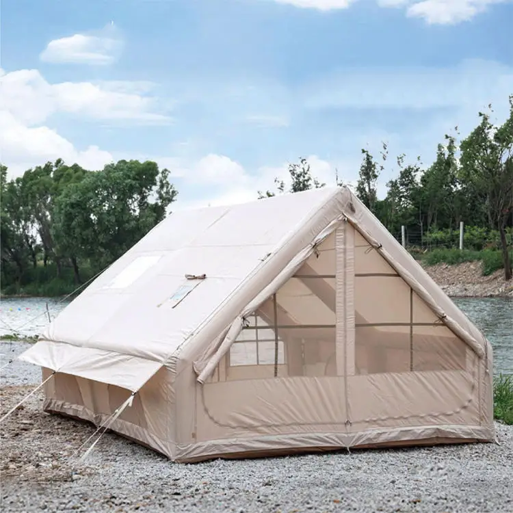 

Прочная черная оксфордская надувная уличная палатка из ПВХ, роскошная палатка для глэмпинга с удобным водонепроницаемым алюминиевым столбом