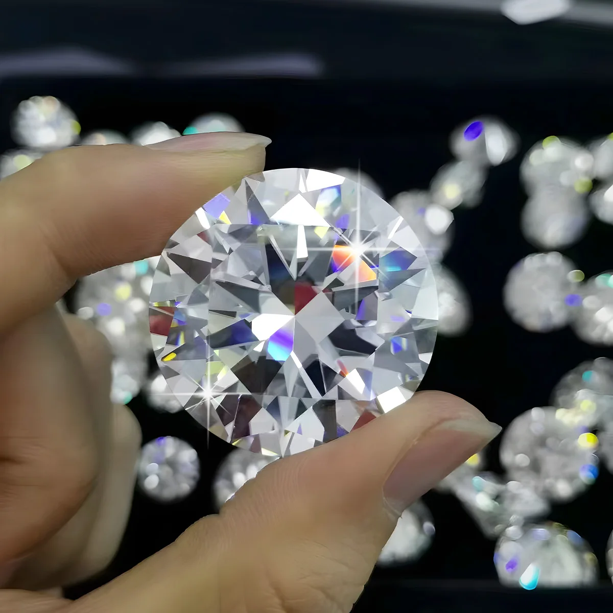 Shiny 0.4-2ct White Moissanite Loose Stone With GRA Certificate Premium Quality Royal Blue Moissanite Diamond Jewelry Wholesale