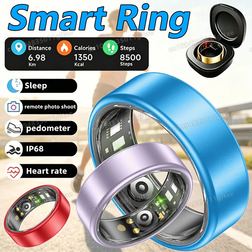 

New Smart Ring Men Women, Heart Rate and Blood Oxygen Monitor Smartring IP68 & 5ATM Waterproof, Multi-sport Mode Rings Man 2026